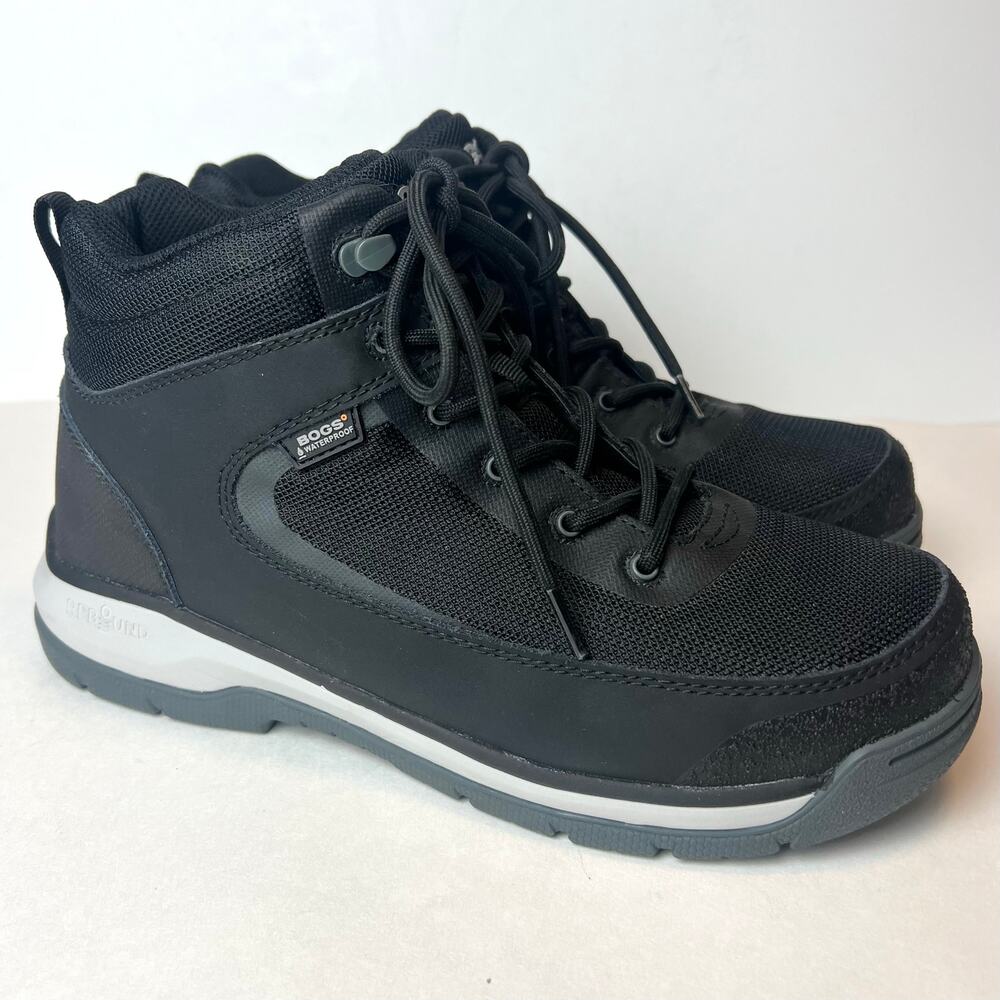 Bogs Shale Mid CT WP Women's Composite Toe Lace Up Work Boots Black Size 9